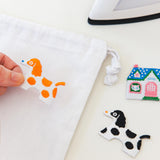 刺繍ワッペン いぬ(オレンジ) (濵 佳江)