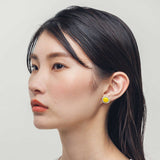 RACCAN ピアス frame G『tenten』イエロー×シルバー
