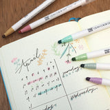 呉竹 ペン ZIG クリーンカラードット シングル マイルドスモーキーセット