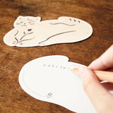 猫ポストカード 白猫(中村玲子)