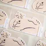 猫ポストカード 白猫(中村玲子)