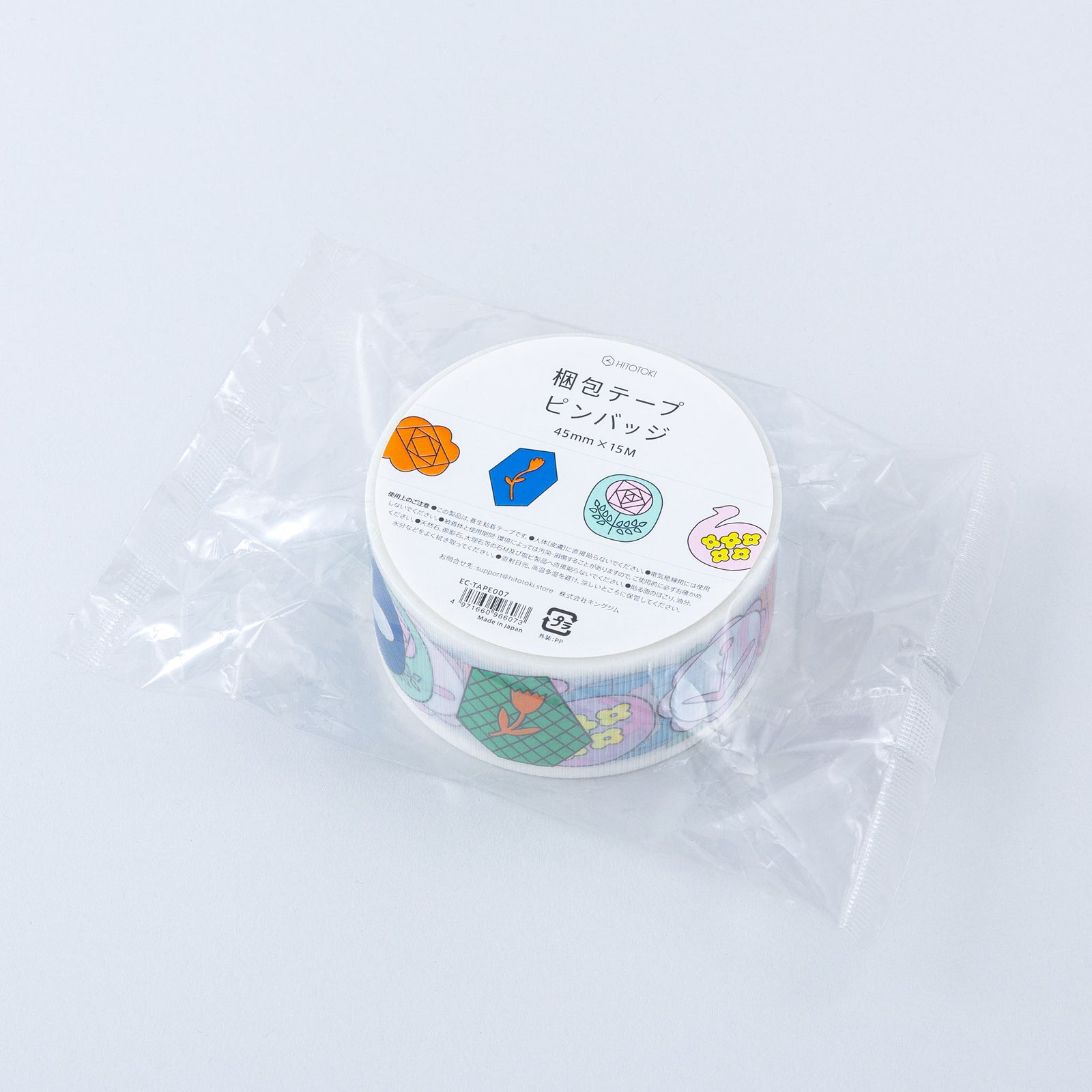 oyamade 梱包用テープ　透明マスキングテープ 紙博　hitotoki 限定 HITOTOKIオリジナル梱包テープ ピンバッジ｜HITOTOKI公式オンライン