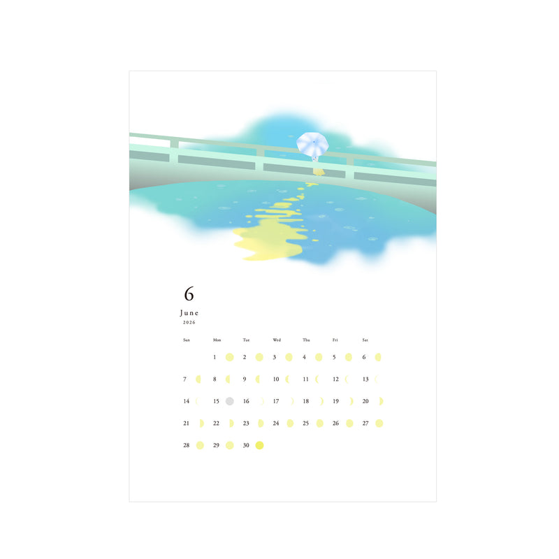 カレンダー 2026 ツキノヒトトキ（hacobuchi Lサイズ付き）