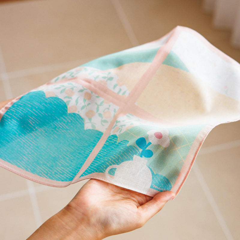 窓から見える風景のハンカチ(pink)（宮下和）