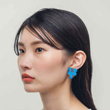 RACCAN ピアス shape H『drums』ブルー×ブラウン