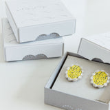 RACCAN ピアス shape H『drums』ブルー×ブラウン