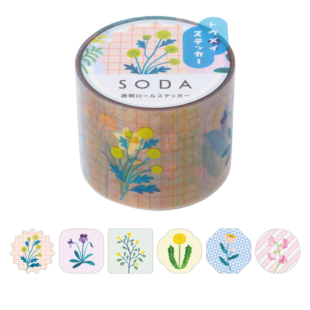 KING JIM SODA Sticker PET Tape - Flower (3cm)