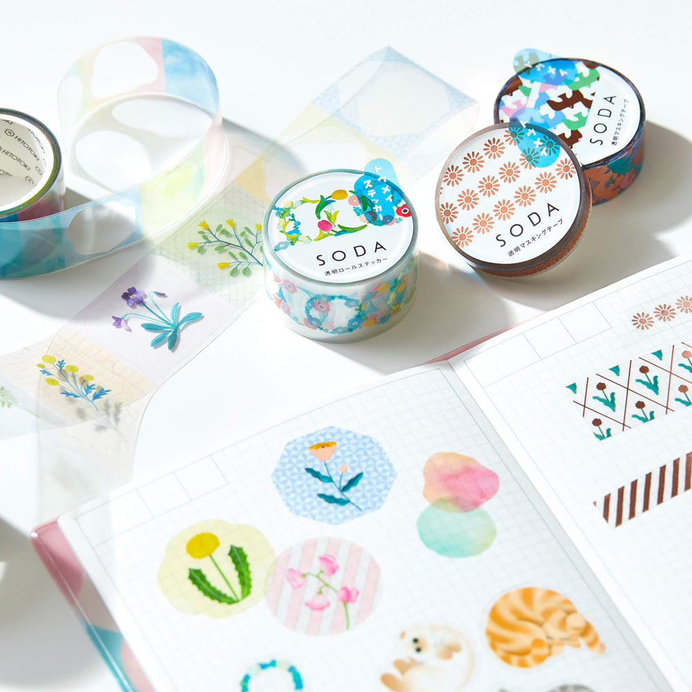 KING JIM SODA Sticker PET Tape - Flower (3cm)